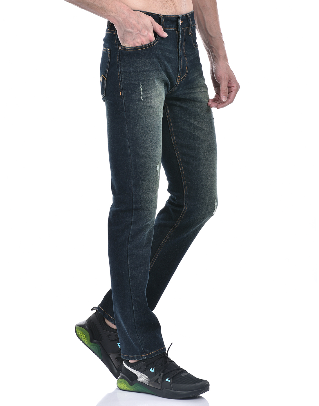 Numero Uno Men Solid Dark Blue Jeans